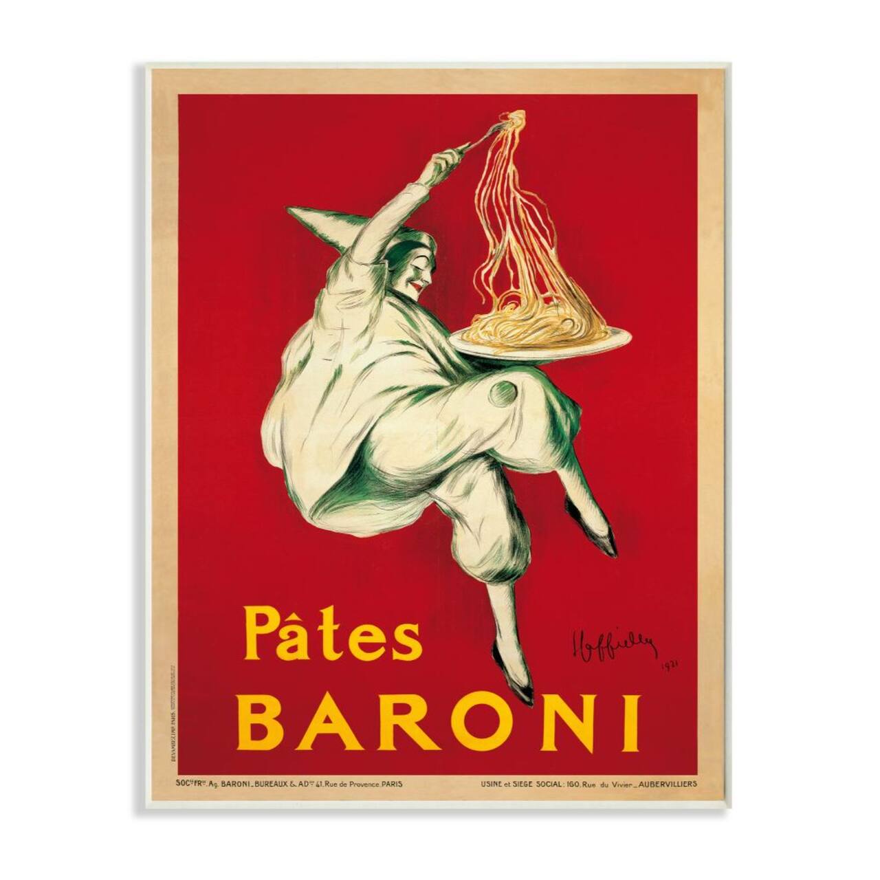 Stupell Industries Pates Baroni Vintage Poster Wooden Wall Plaque